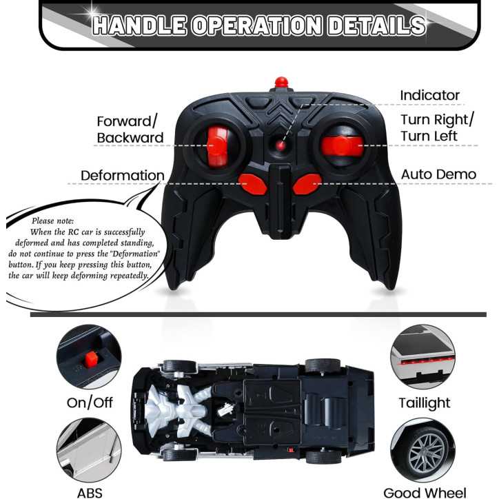Voiture Télécommandée Transformer Cyber 2.4Ghz Déformation 360° Drift RC Robot Camion Jouet Enfant 4+ ans Voiture Télécommandée Transformer Cyber 2.4Ghz Déformation 360° Drift RC Robot Camion Jouet Enfant 4+ ans