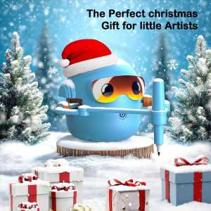 Drawing Robot for Kids Montessori Educational Toy with Voice Interaction, 100 Cards, 16 Pens & Music Gift