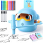 Robot de dessin éducatif Montessori pour enfants 3-8 ans avec 16 stylos, 100 cartes et musique