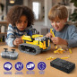 Kit Robot STEM 5 en 1, 452 pièces, contrôle app & télécommande, jouet d'ingénierie pour enfants 6-14 ans