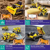 5-in-1 STEM Robot Building Kit, 452 PCS Blocks, App & Remote Control Robotics Toy for Kids Ages 6-14