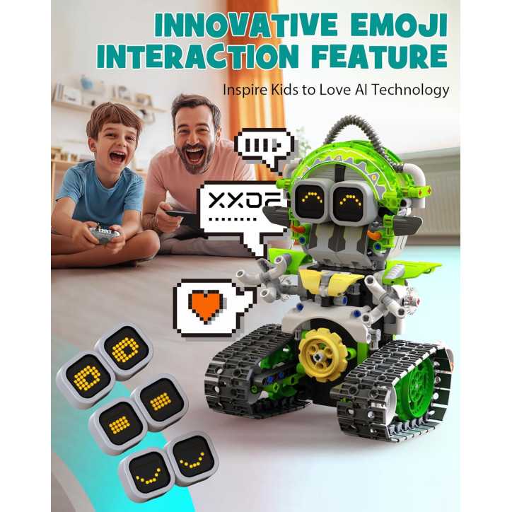 Jeu de Construction Robot IA 5-en-1, 478 Pièces, Contrôle APP & Télécommande, Cadeau Éducatif STEM 6-12 Ans Jeu de Construction Robot IA 5-en-1, 478 Pièces, Contrôle APP & Télécommande, Cadeau Éducatif STEM 6-12 Ans