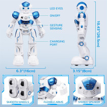 SGILE Gesture Sensing Programmable Rechargeable RC Robot Toy for Kids Ages 3-12, Blue Birthday Gift