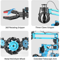 2-in-1 Remote Control Robot Arm Kit with 360° Gripper & Wheels – Best Gift