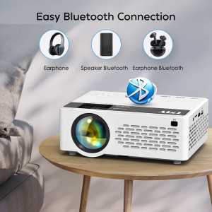 Projecteur portable TMY 1080P Full HD Bluetooth, compatible TV Stick, Smartphone, HDMI, USB, intérieur et extérieur