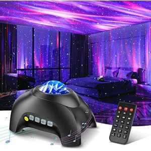Projecteur Auroral Northern Galaxy LED 33 Effets, Haut-parleur Bluetooth, Télécommande, Sons Blancs