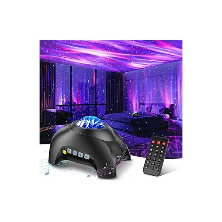 Projecteur Auroral Northern Galaxy LED 33 Effets, Haut-parleur Bluetooth, Télécommande, Sons Blancs
