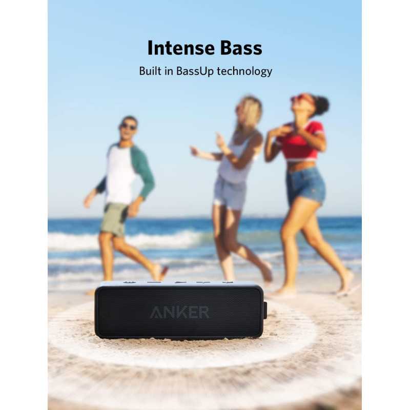 Anker Soundcore 2 Bluetooth Speaker - Waterproof, BassUp, 24H Playtime