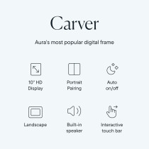 Aura Carver HD 10.1” WiFi Digital Picture Frame with Free Storage