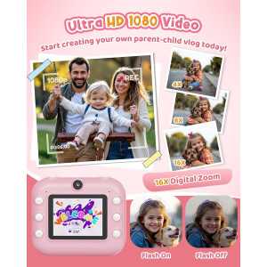 Instant Dual Selfie Kids Camera with 1080P Video – Perfect Gift Ages 3-12
