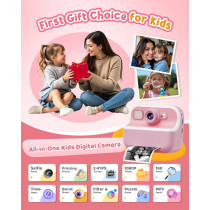 Caméra Instantanée Enfants 1080P Double Selfie Cadeau Idéal
