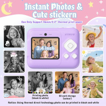 Appareil Photo Enfants 1080P + Impression Instantanée, Cadeau Noël