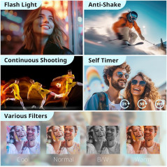 Appareil Photo 4K 48MP Vlogging 2024 avec Écran 180° et Zoom