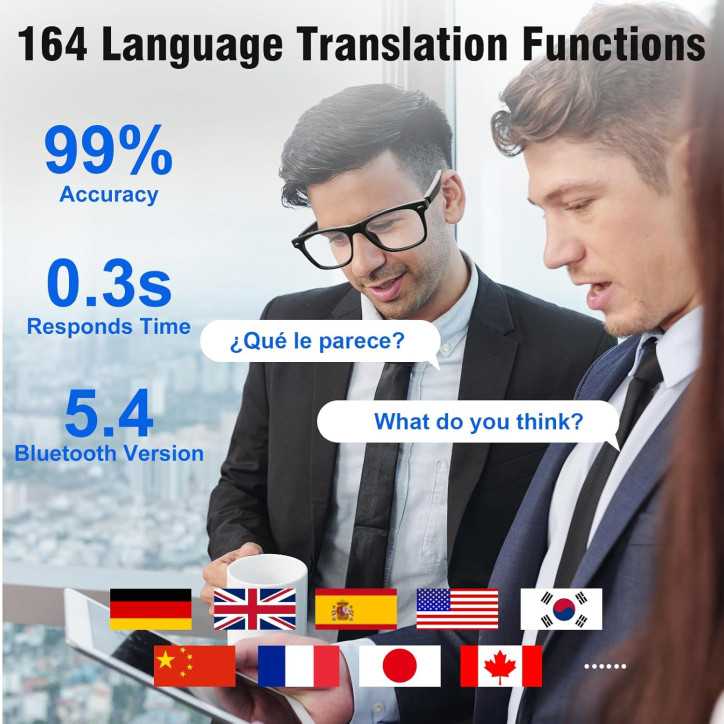 Lunettes Intelligentes AI avec ChatGPT, Traduction 164 Langues, Bluetooth, Verres Photochromiques, Musique & Appels mains-li Lunettes Intelligentes AI avec ChatGPT, Traduction 164 Langues, Bluetooth, Verres Photochromiques, Musique & Appels mains-li