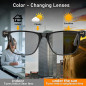 Lunettes Intelligentes AI Traduction Bluetooth Chat GPT 164 Langues, Verres Changeants, Casque Audio