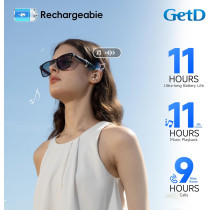 GetD AI Smart Glasses with ChatGPT, 147-Language Translation, 11H Music, Photochromic Lens, Bluetooth