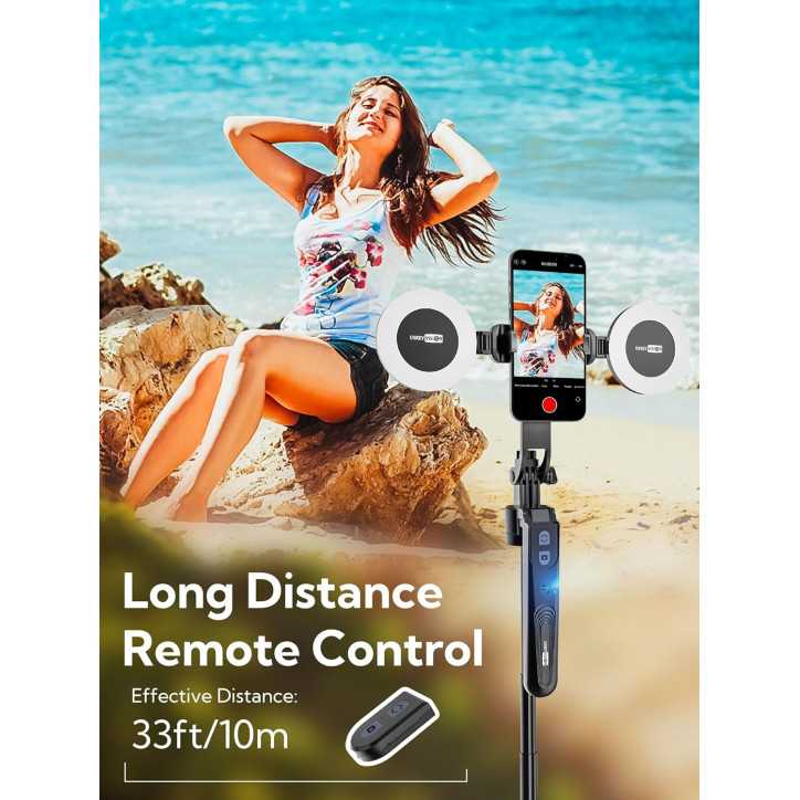 USKEYVISION Auto Face Tracking 360° Rotation Phone Tripod with Fill Light & Remote for iPhone (UTK-02)