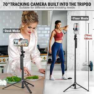 Auto Face Tracking 360° Rotation Tripod Stand for Android & iPhone with Remote, Gesture Control, No App Needed