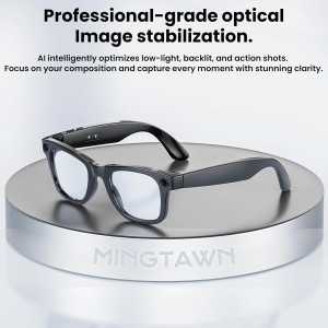 Mingtawn AI Smart Glasses with 4K HD Camera, BT Call, Dual Mic, Video Recording & AI Object ID - Blue