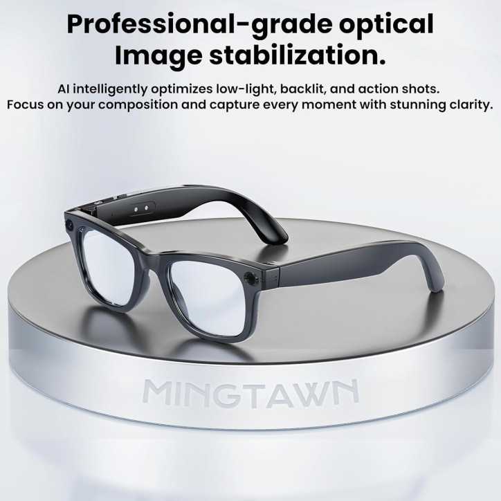 Mingtawn Lunettes Intelligentes AI 4K HD, Appels BT, Caméra Anti-Tremblement 800W, Traduction GPT, Bleu Mingtawn Lunettes Intelligentes AI 4K HD, Appels BT, Caméra Anti-Tremblement 800W, Traduction GPT, Bleu