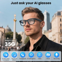 Mingtawn AI Smart Glasses with 4K Camera, BT Call & Dual Mic – Blue