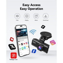 Caméra Dash REDTIGER 4K Avant-Arrière avec GPS et Wi-Fi