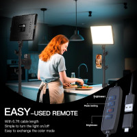 2-Pack NiceVeedi LED Video Light Kit, 2800-6500K Dimmable with Tripod & Phone Holder, 73 for Streaming & Recording