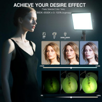 2-Pack NiceVeedi LED Video Light Kit, Dimmable 2800-6500K with Tripod