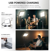 Kit Lumière Vidéo LED 2-Pack NiceVeedi Dimmable avec Trépied