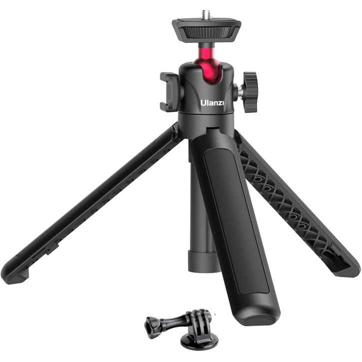 ULANZI MT-16 Trépied Mini Extensible 4 Niveaux Tête Rotative 360° Léger pour Appareil Photo et Webcam