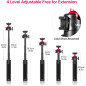 ULANZI MT-16 Trépied Mini Extensible 4 Niveaux Tête Rotative 360° Léger pour Appareil Photo et Webcam