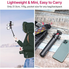 ULANZI MT-16 Mini Tripod with 4-Level Extends, 360° Ball Head & Cold Shoe