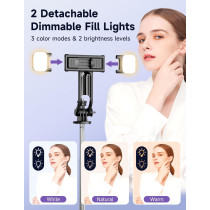 Selfie Stick Trépied 53'' avec Lumière et Télécommande