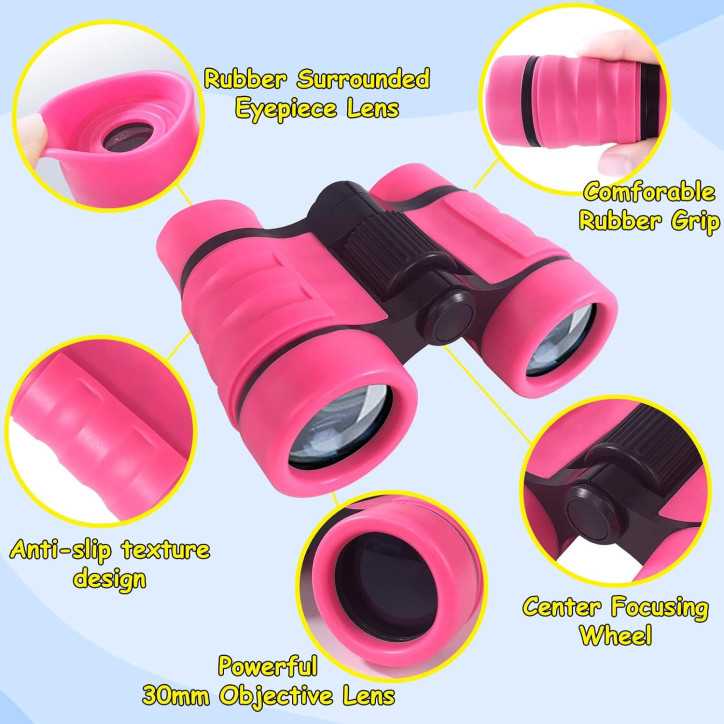 ESSENSON Kids Binoculars for Ages 3-12, Pink – Outdoor Toys for Hiking, Bird Watching & Travel Gifts ESSENSON Kids Binoculars for Ages 3-12, Pink – Outdoor Toys for Hiking, Bird Watching & Travel Gifts