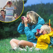 ESSENSON Kids Binoculars for Ages 3-12 - Outdoor Toy Gifts Pink