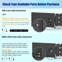 KEFEYA 14 Laptop Screen Extender FHD IPS Portable Dual Monitor USB-C/HDMI