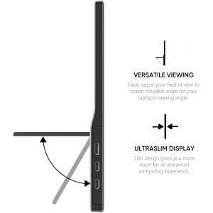 Écran Portable 15,6 1080P USB-C HDMI Ultra-mince IPS avec Support, Compatible PC, Mac, PS, Xbox, Switch Gaming