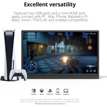 15.6 Portable 1080P USB-C HDMI Ultra-Slim Monitor for Gaming & Travel