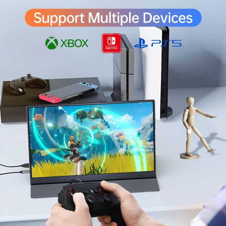 15.6 Portable 1080P USB-C HDMI Monitor for Laptop, PC, Mac, Phone, PS, Xbox, Switch - IPS Ultra-Thin Gaming Display 15.6 Portable 1080P USB-C HDMI Monitor for Laptop, PC, Mac, Phone, PS, Xbox, Switch - IPS Ultra-Thin Gaming Display