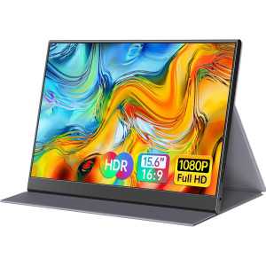 Écran Portable 15,6 1080P IPS Ultra-Mince USB-C HDMI, Moniteur Secondaire pour PC, Mac, Console