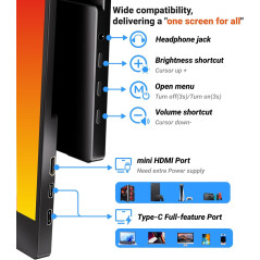 Ingnok Écran Portable 15.6 FHD IPS USB-C Ultra Slim Mobile