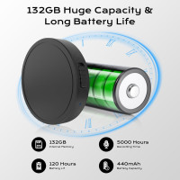 132G Voice Activated Recorder - AI Noise Reduction, 100H Continuous Recording, Portable for Work & Meetings
