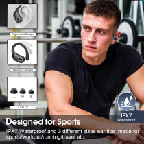 Écouteurs Bluetooth 5.4 Sport 75h, IPX7, Micro Anti-Bruit