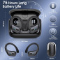 Wireless Bluetooth 5.4 Earbuds - 75H Playtime, ENC Noise Cancelling, IPX7 Waterproof, Sport Earhooks, Deep Bass