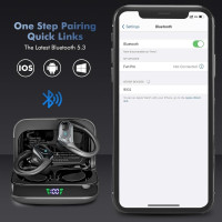 Wireless Bluetooth 5.4 Earbuds with Noise Cancellation, 75hr Playtime, LED Display, IPX7 Waterproof for Sports