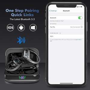 Wireless Bluetooth 5.4 Earbuds with Noise Cancellation, 75hr Playtime, LED Display, IPX7 Waterproof for Sports