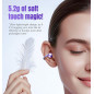 Écouteurs Bluetooth 6.0 King Lucky Clip-on Open Ear, 50H, Anti-Bruit, IPX5, Sport, Micro, Violet Écouteurs Bluetooth 6.0 King Lucky Clip-on Open Ear, 50H, Anti-Bruit, IPX5, Sport, Micro, Violet