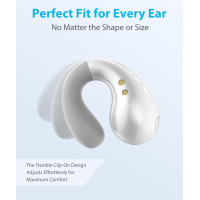 Écouteurs Open Ear Ultra, Clip Ergonomique, Conduction Osseuse, Étanches, Blanc, Parfaits pour le Sport