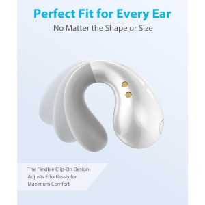 Écouteurs Open Ear Ultra, Clip Ergonomique, Conduction Osseuse, Étanches, Blanc, Parfaits pour le Sport