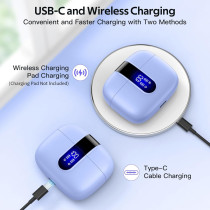 TAGRY Écouteurs Bluetooth Sans Fil 60H IPX5 avec Charge Sans Fil